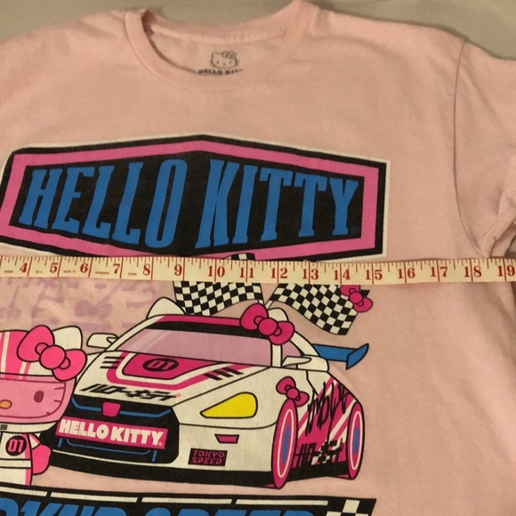 Hello Kitty by Sanrio Women’s Light Pink Tokyo Speed Racing Cotton Tee Medium - Picture 5 of 9